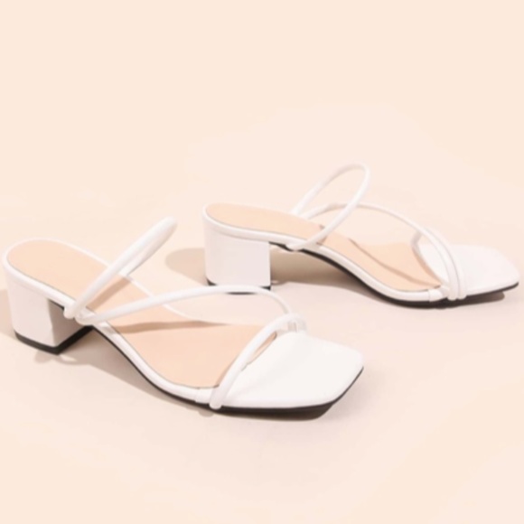 White Minimalist Strappy Sandal Mules (Size EUR 41/US 9) - Picture 4 of 4